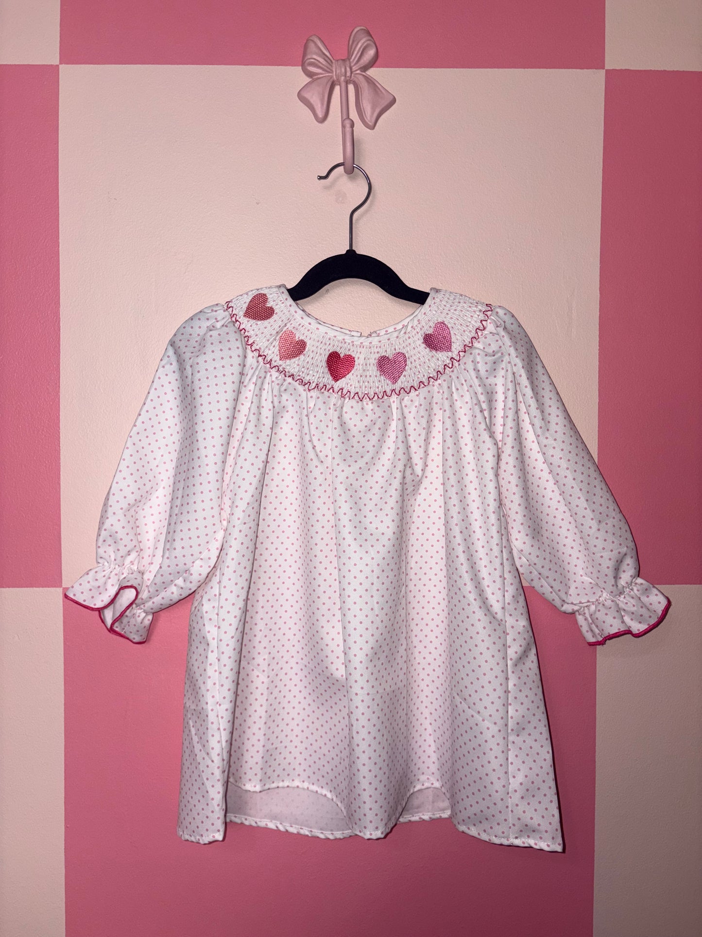 Heart Smocked dress 18-24m