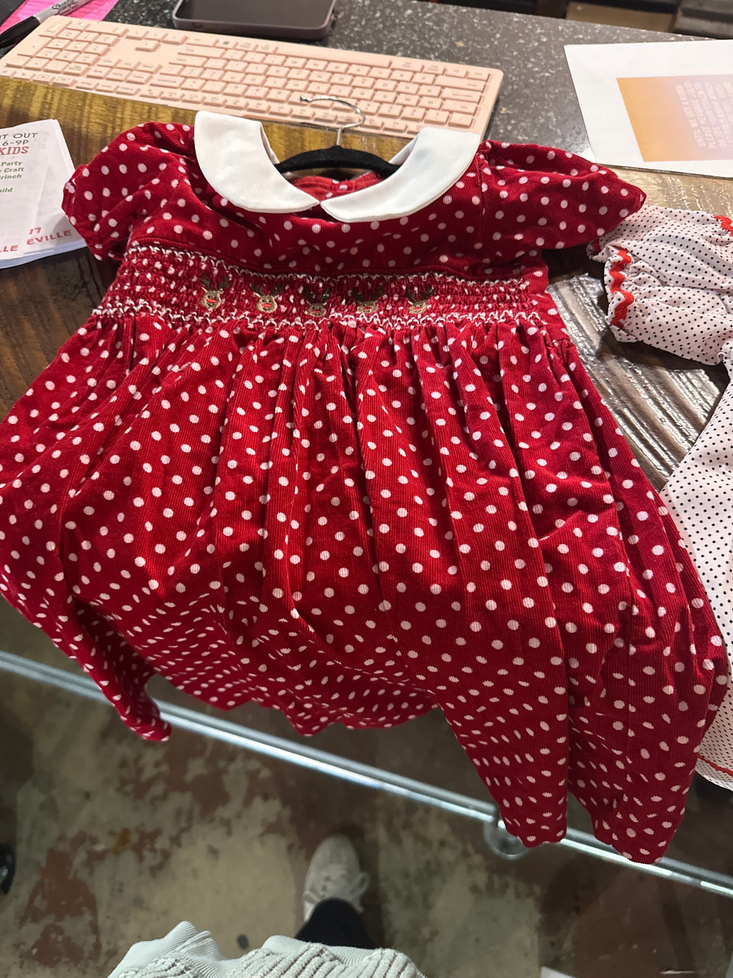 Reindeer smocked dress