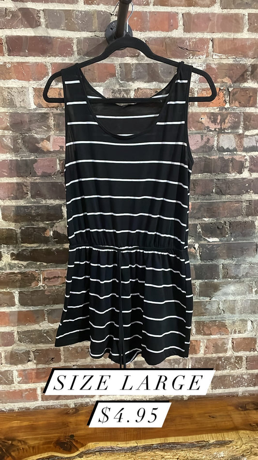 Black and White Stripped Romper