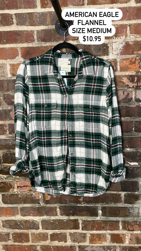 American Eagle flannel green